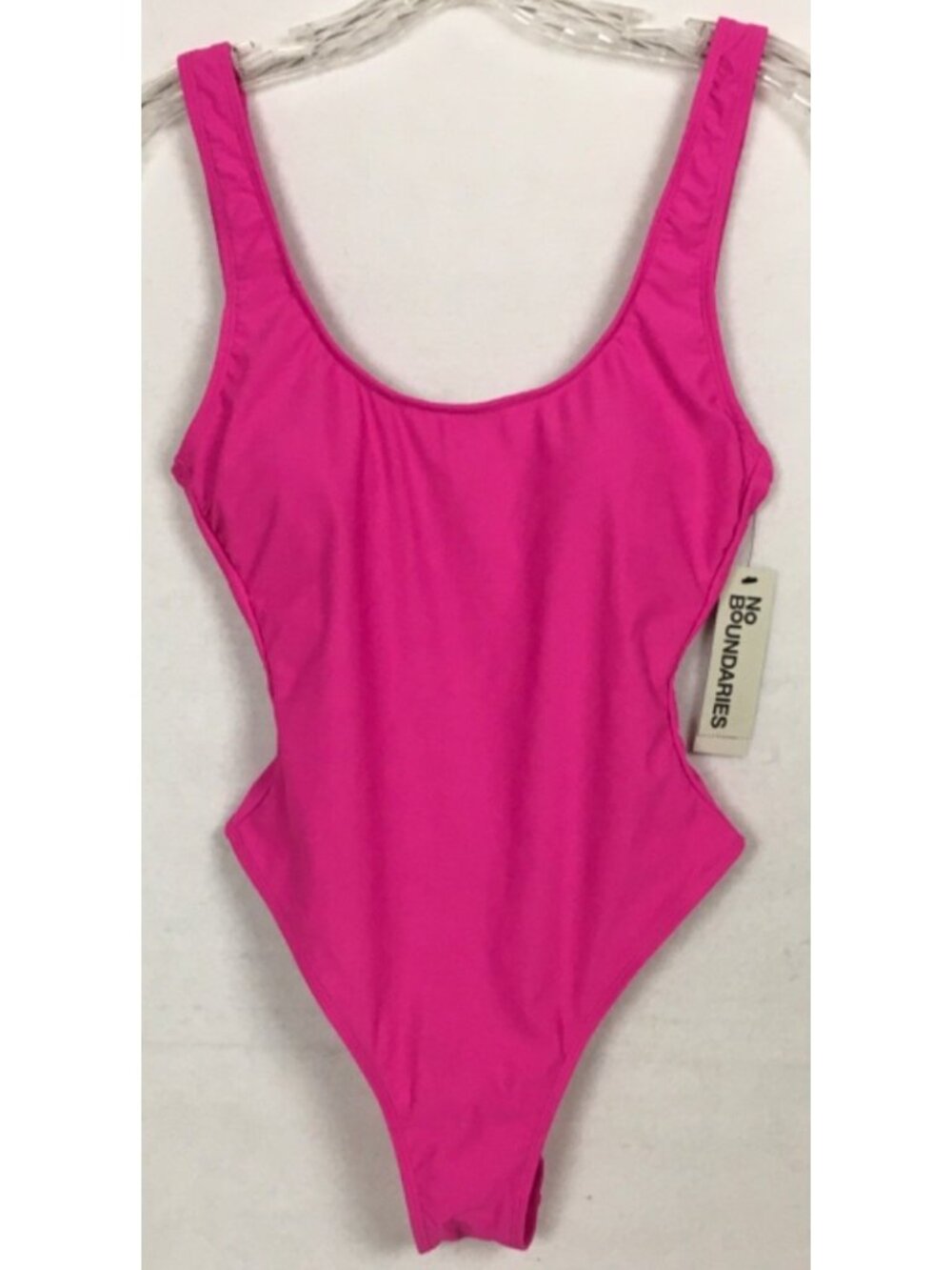 No Boundaries 1 Piece Swimsuit Size S 4 to 6 Bright Pink Removable Pads New